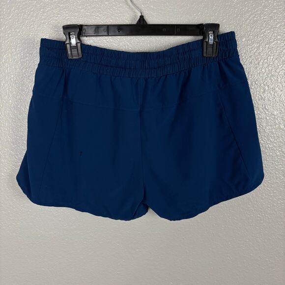 Approx Size M Blue Drawstring Lightweight Workout Shorts Lining Stretch Built In - Picture 4 of 5
